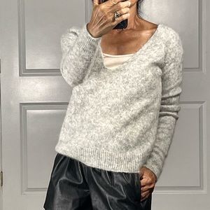 Free People Alpaca blend V neck gray sweater size XS